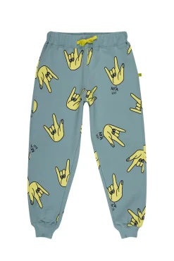TURQUOISE HANDS PRINT SWEATPANTS