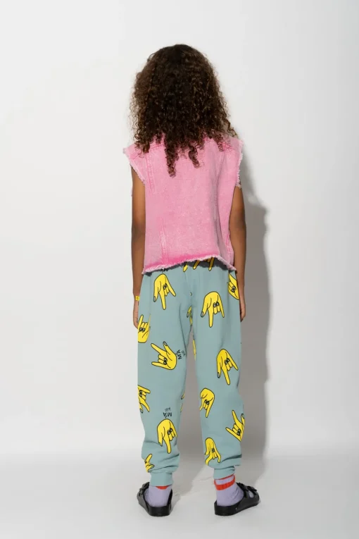 TURQUOISE HANDS PRINT SWEATPANTS