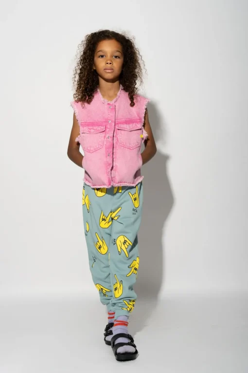 TURQUOISE HANDS PRINT SWEATPANTS
