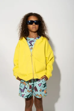 TURQUOISE SQUIGGLE PRINT SWIM SHORT