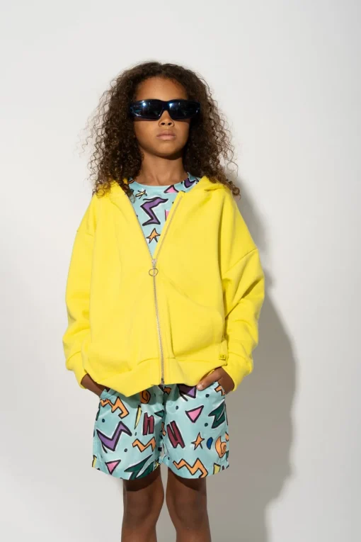 TURQUOISE SQUIGGLE PRINT SWIM SHORT