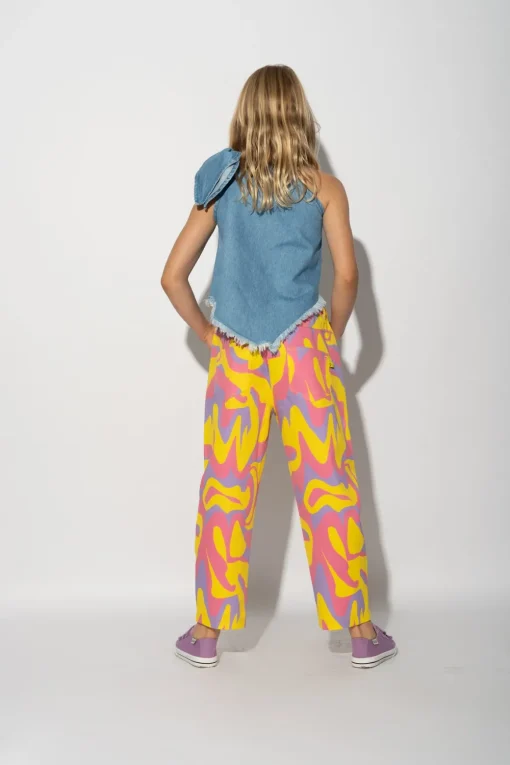WAVY PRINT BAGGY TROUSERS