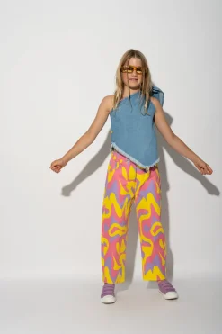 WAVY PRINT BAGGY TROUSERS