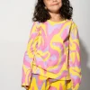 WAVY PRINT LONG SLEEVE TOP