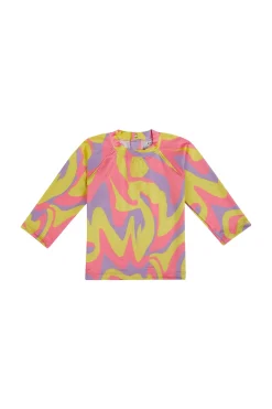 WAVY PRINT LONG SLEEVE TOP