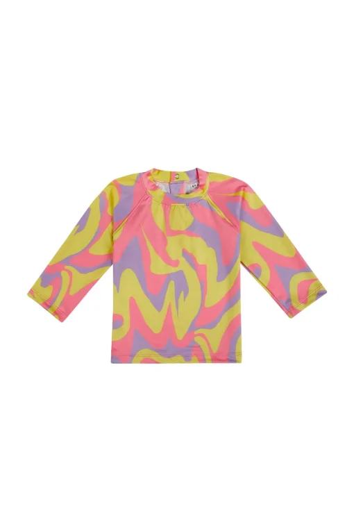 WAVY PRINT LONG SLEEVE TOP
