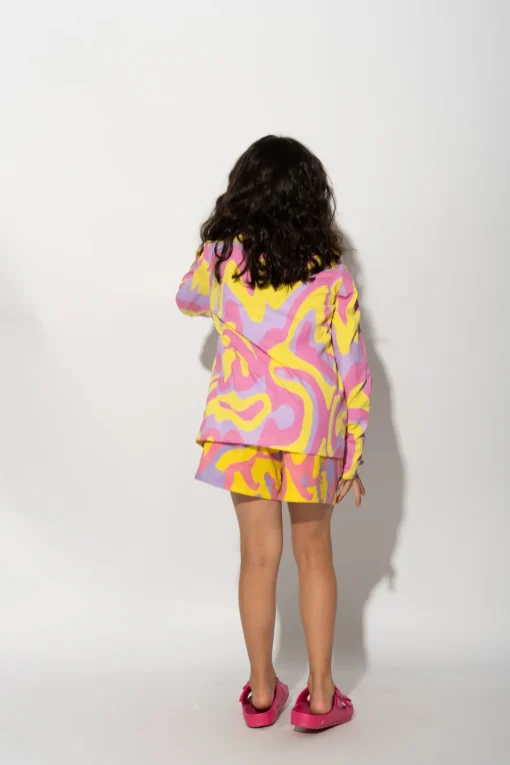 WAVY PRINT LONG SLEEVE TOP