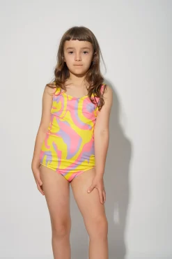 WAVY PRINT SWIMSUIT