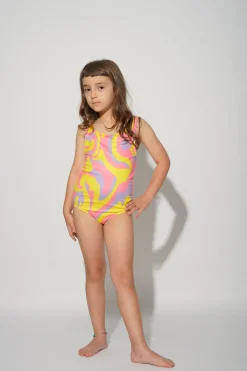 WAVY PRINT SWIMSUIT