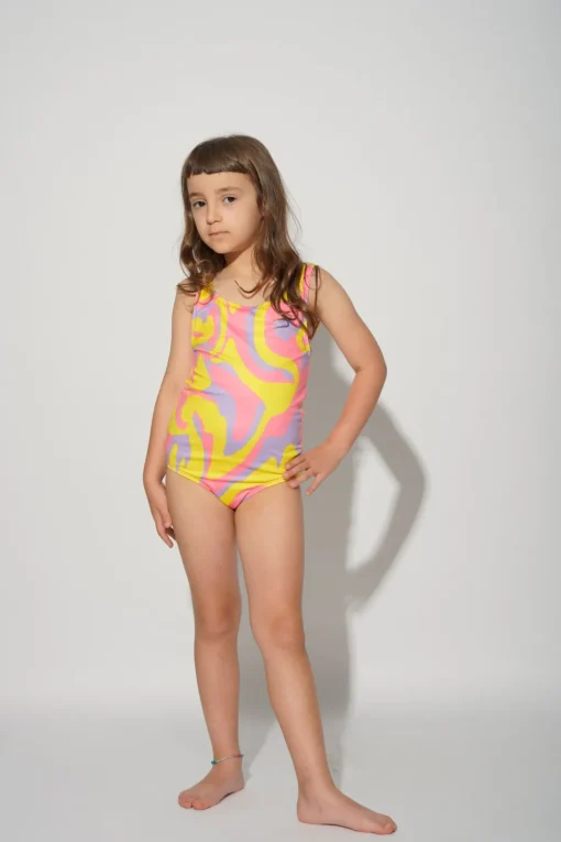 WAVY PRINT SWIMSUIT