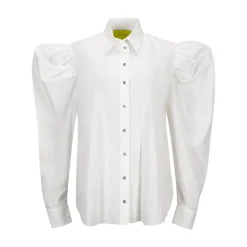 WHITE BALLOON SLEEVE SHIRT