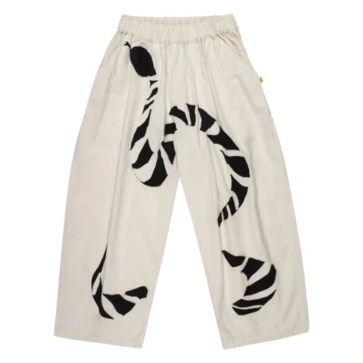 WHITE BALLOON TROUSERS WITH EMBROIDERY