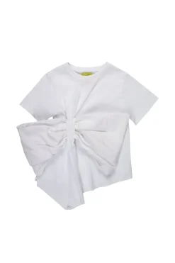 WHITE BOW T SHIRT