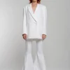 WHITE EXTREME FLARE TROUSERS