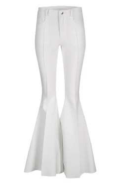 WHITE EXTREME FLARE TROUSERS