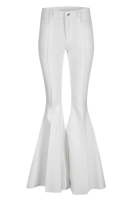 WHITE EXTREME FLARE TROUSERS