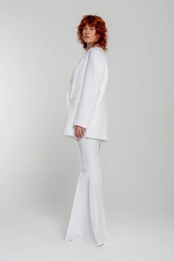 WHITE EXTREME FLARE TROUSERS