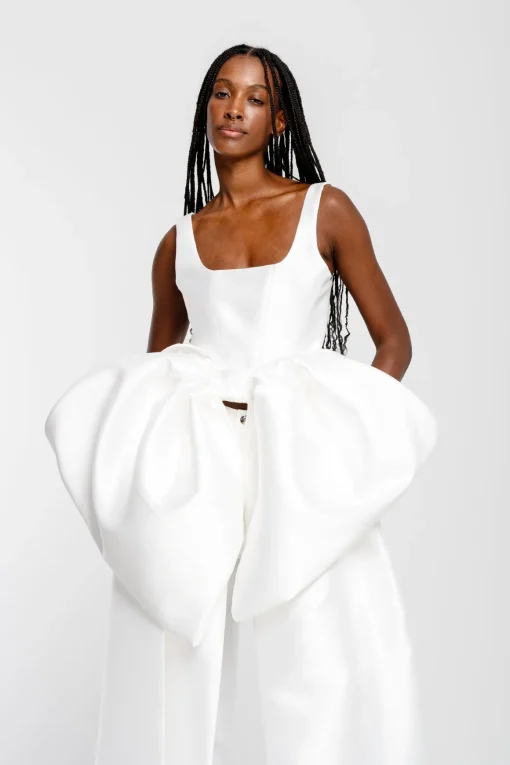 WHITE FRONT BOW TOP