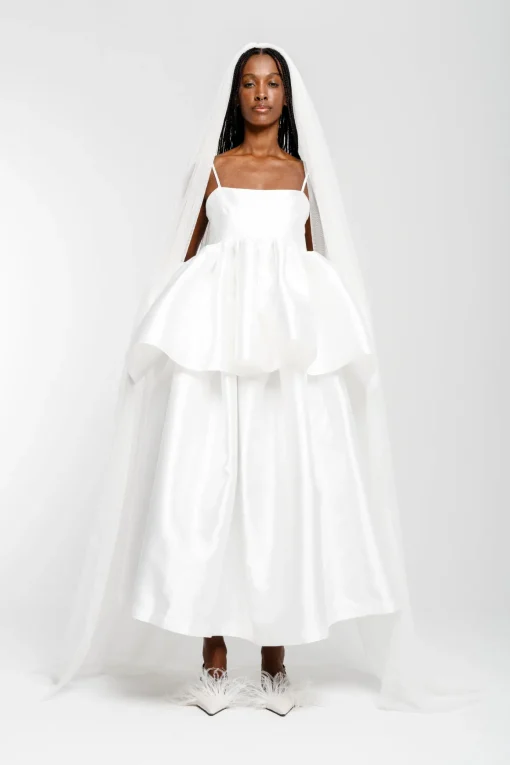 WHITE HIGH WAIST PLEATED FULL SKIRT