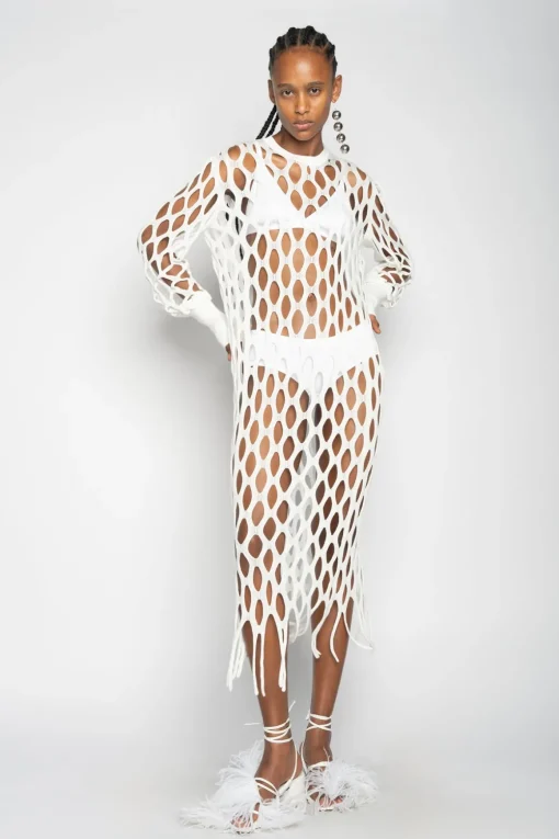 WHITE NET DRESS