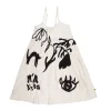 WHITE OVERSIZED SPAGHETTI DRESS WITH EMBROIDERY