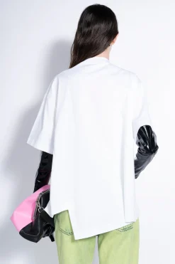 WHITE OVERSIZED T-SHIRT WITH BIG EYELET