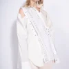 WHITE PATCHWORK DECONSTRUCTED SHIRT