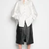 WHITE SHIRT WITH BOMBER SLEEVE