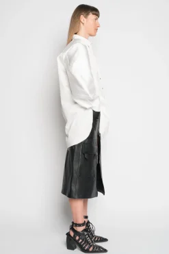 WHITE SHIRT WITH BOMBER SLEEVE