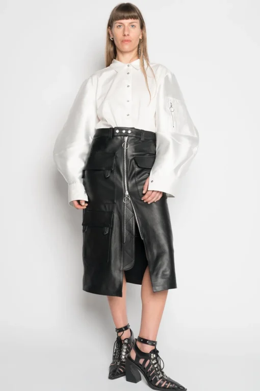 WHITE SHIRT WITH BOMBER SLEEVE