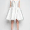 WHITE SHORT SLEEVELESS PUFF DRESS