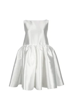 WHITE SHORT SLEEVELESS PUFF DRESS