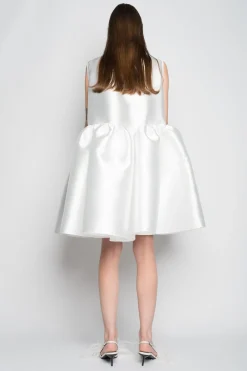 WHITE SHORT SLEEVELESS PUFF DRESS