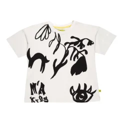 WHITE T-SHIRT WITH PATCH EMBROIDERY
