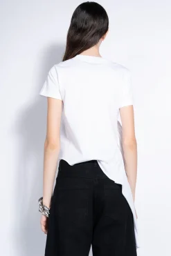 WHITE T-SHIRT WITH SIDE BOW
