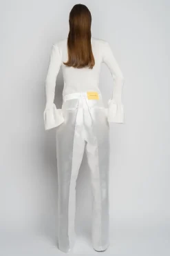 WHITE WIDE LEG TROUSERS