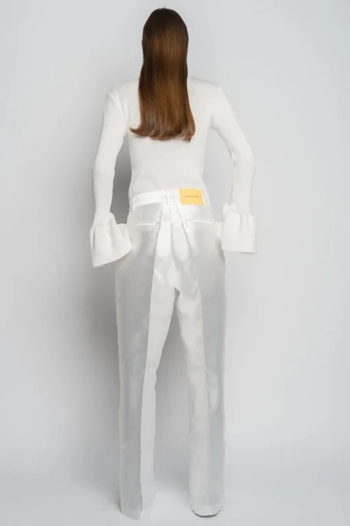 WHITE WIDE LEG TROUSERS
