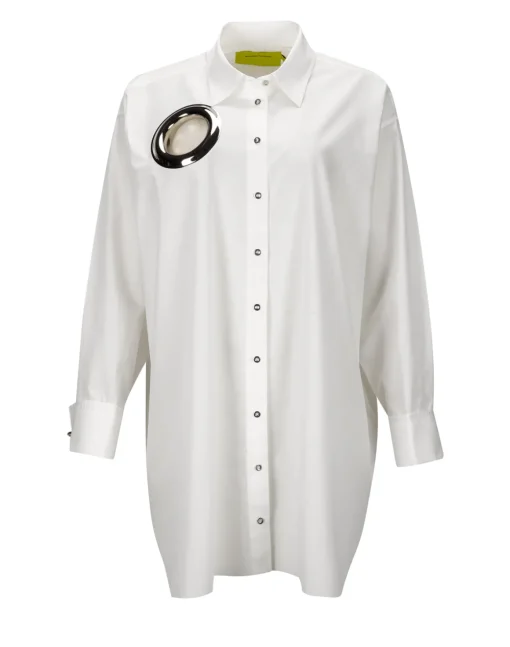 WHITE XXL SHIRT WITH BIG EYELET