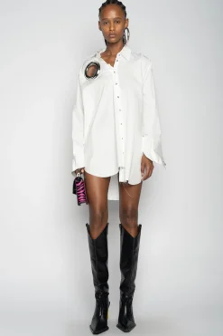 WHITE XXL SHIRT WITH BIG EYELET