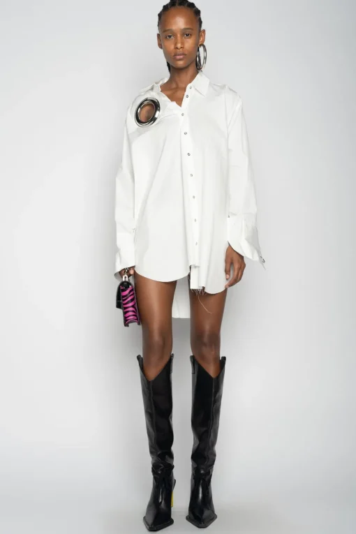 WHITE XXL SHIRT WITH BIG EYELET