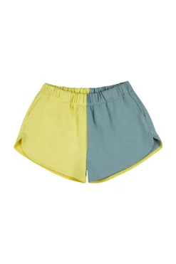 YELLOW AND TURQUOISE SHORTS