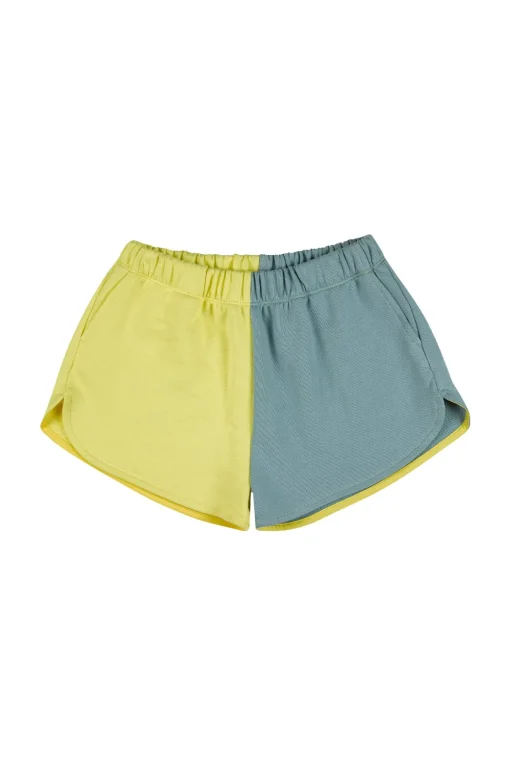 YELLOW AND TURQUOISE SHORTS