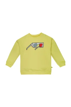 YELLOW 3D GLASSES PRINT SWEATSHIRT