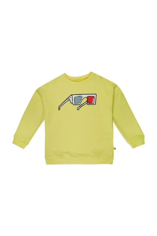 YELLOW 3D GLASSES PRINT SWEATSHIRT