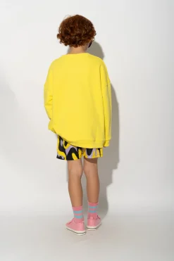 YELLOW 3D GLASSES PRINT SWEATSHIRT