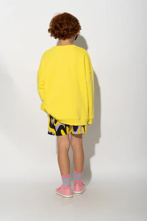 YELLOW 3D GLASSES PRINT SWEATSHIRT