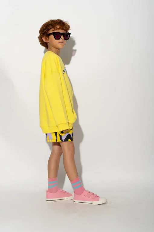 YELLOW 3D GLASSES PRINT SWEATSHIRT