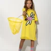 YELLOW DAISY PRINT T-SHIRT DRESS