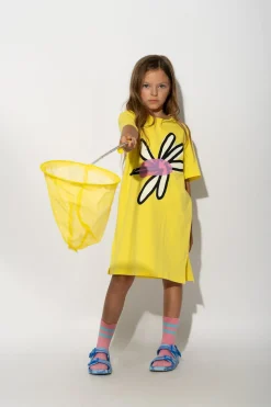 YELLOW DAISY PRINT T-SHIRT DRESS