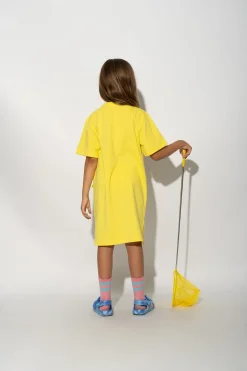 YELLOW DAISY PRINT T-SHIRT DRESS